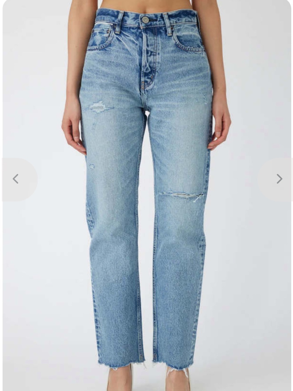 Moussy Vintage Elma Wide Straight Jeans Size 27 Raw Hem Button Fly
